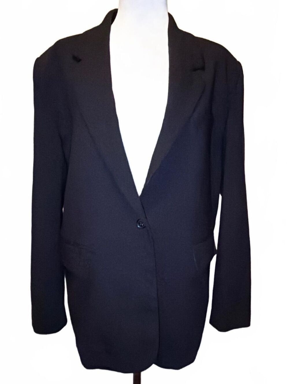 ZARA Black Blazer L Longline Boyfriend Office Siren Corpcore 90s Minimalist